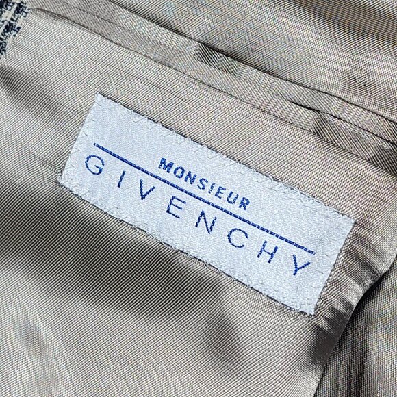 Monsieur Givenchy Mens Houndstooth Blazer Jacket Union Made Tan & Black Size L - Picture 4 of 14